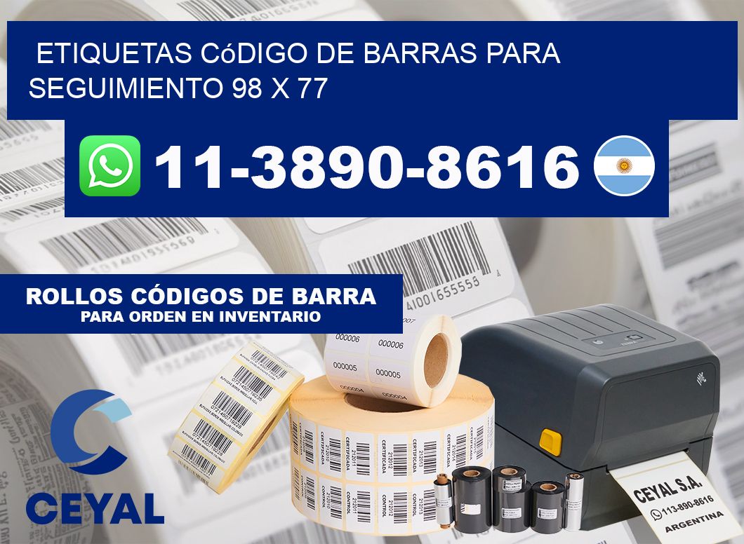 Etiquetas código de barras para seguimiento 98 x 77