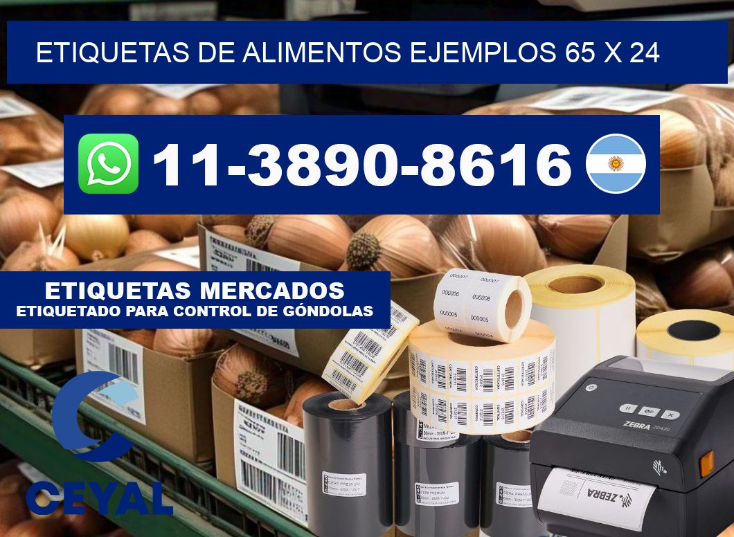 Etiquetas de alimentos ejemplos 65 x 24