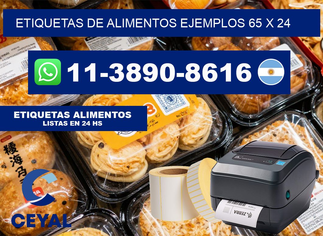 Etiquetas de alimentos ejemplos 65 x 24