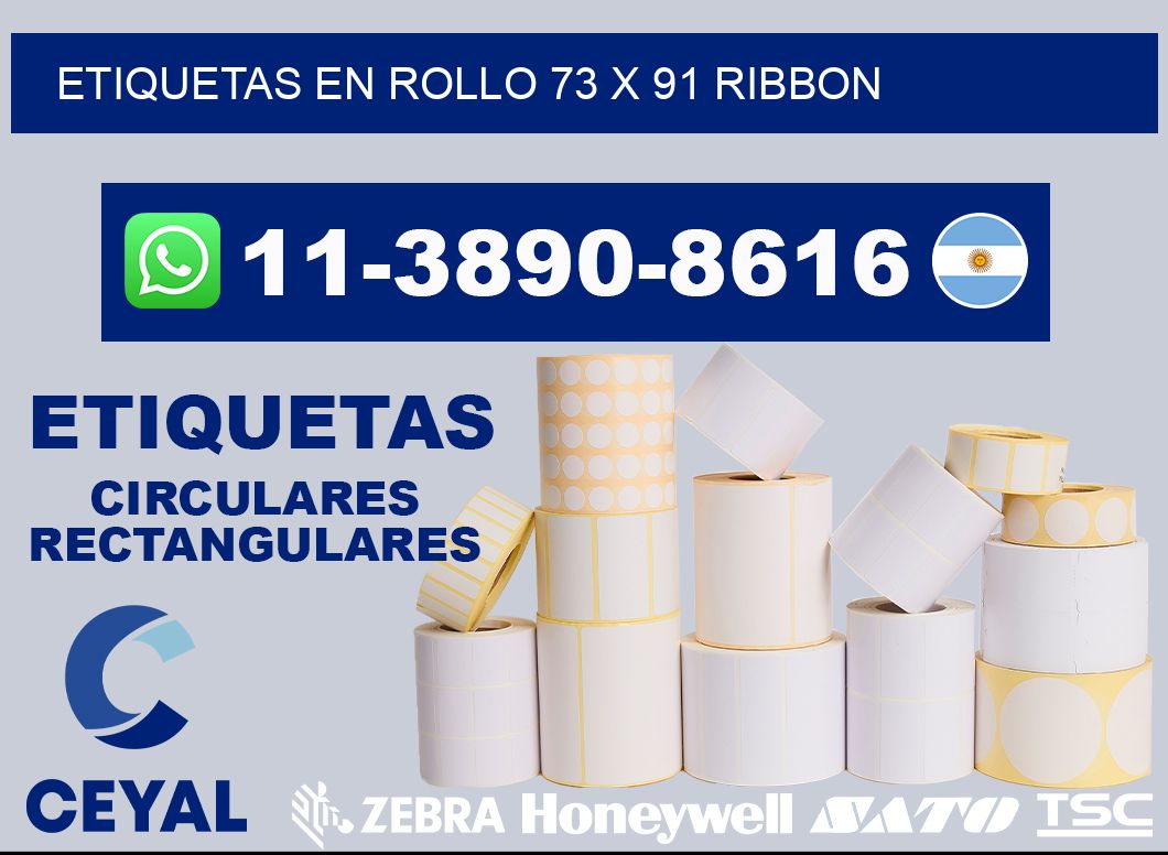 Etiquetas en rollo 73 x 91 ribbon