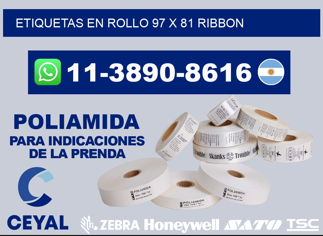 Etiquetas en rollo 97 x 81 ribbon