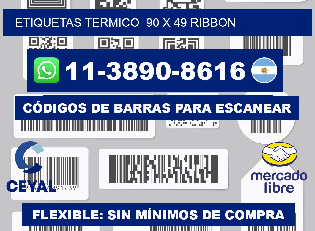 Etiquetas termico 90 x 49 ribbon