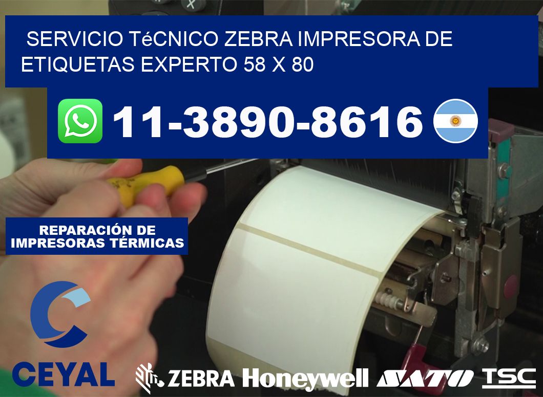 Servicio Técnico Zebra Impresora de Etiquetas Experto 58 x 80