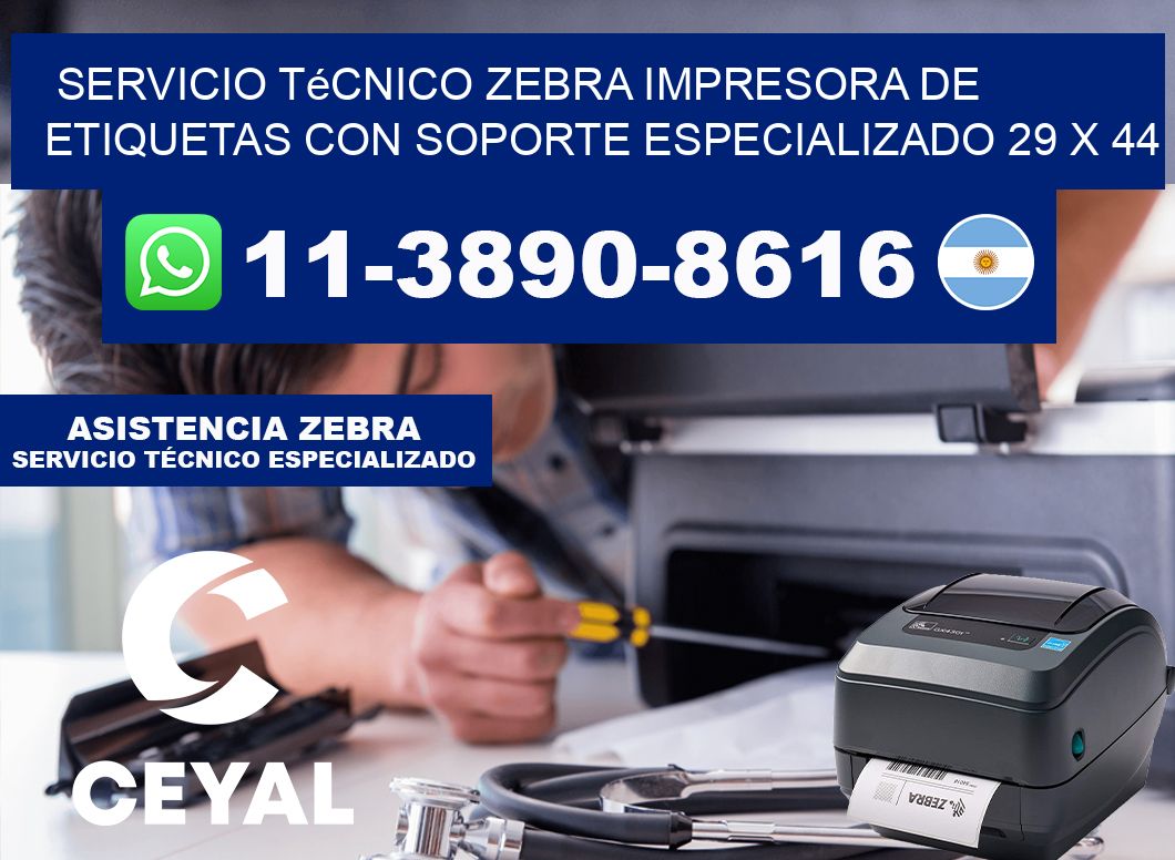 Servicio Técnico Zebra Impresora de Etiquetas con Soporte Especializado 29 x 44