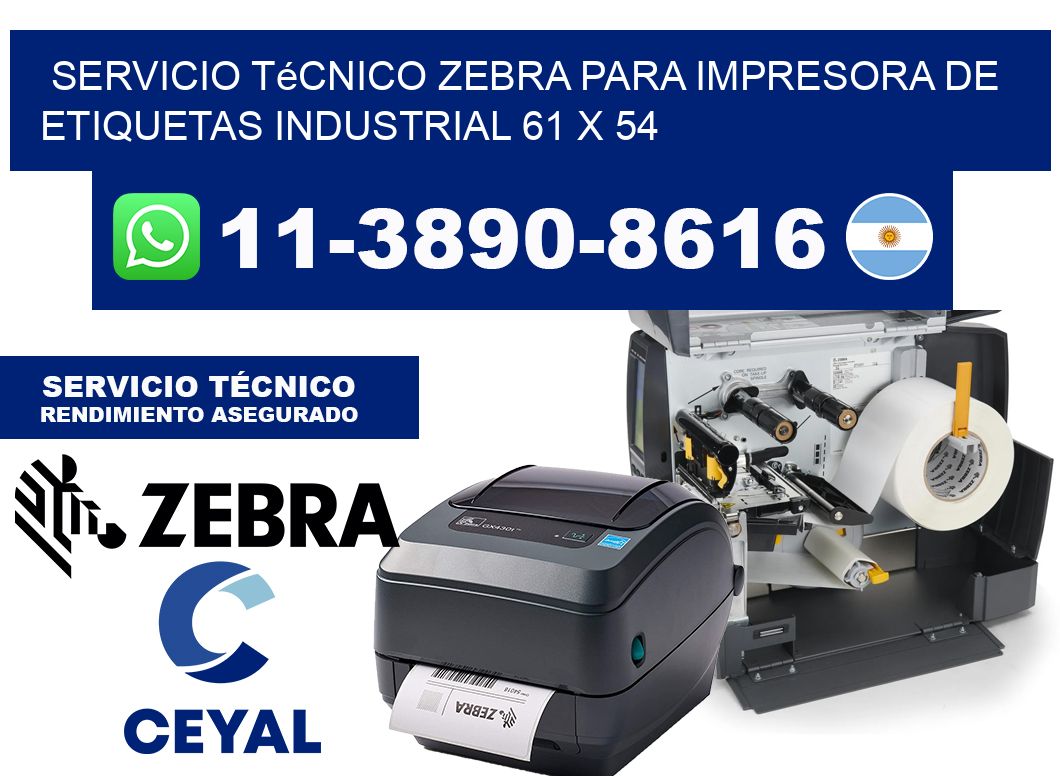 Servicio Técnico Zebra para Impresora de Etiquetas Industrial 61 x 54