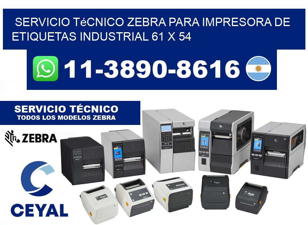 Servicio Técnico Zebra para Impresora de Etiquetas Industrial 61 x 54