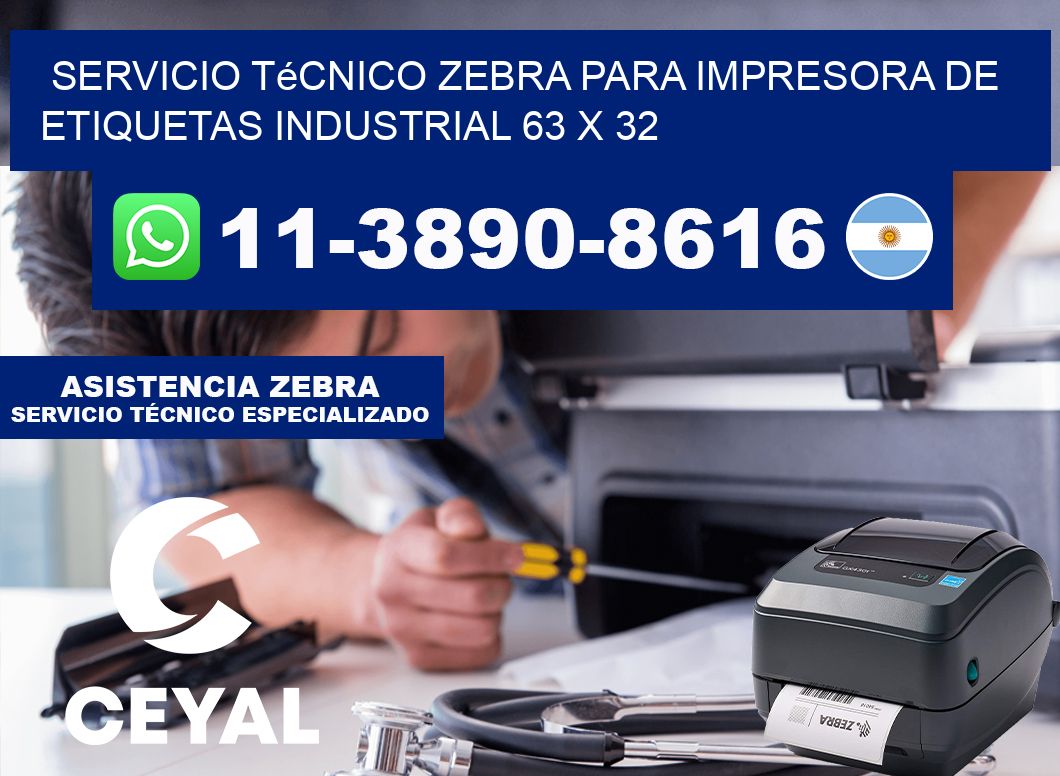 Servicio Técnico Zebra para Impresora de Etiquetas Industrial 63 x 32
