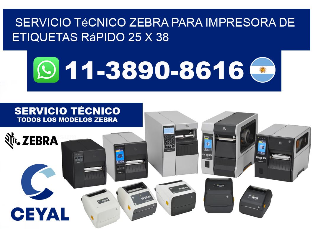 Servicio Técnico Zebra para Impresora de Etiquetas Rápido 25 x 38