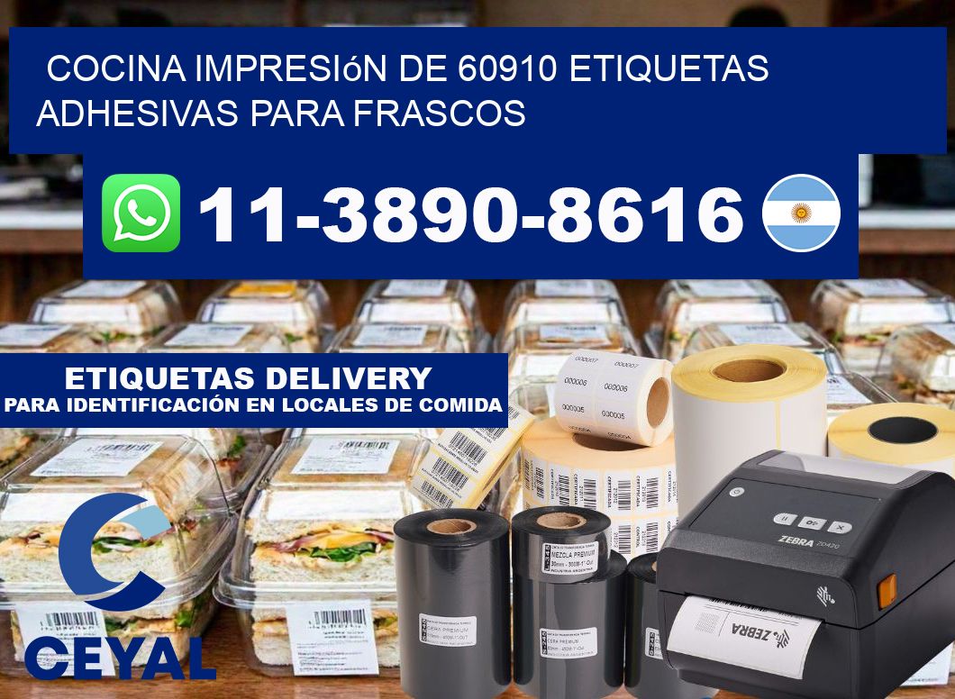 cocina impresión de 60910 etiquetas adhesivas para frascos
