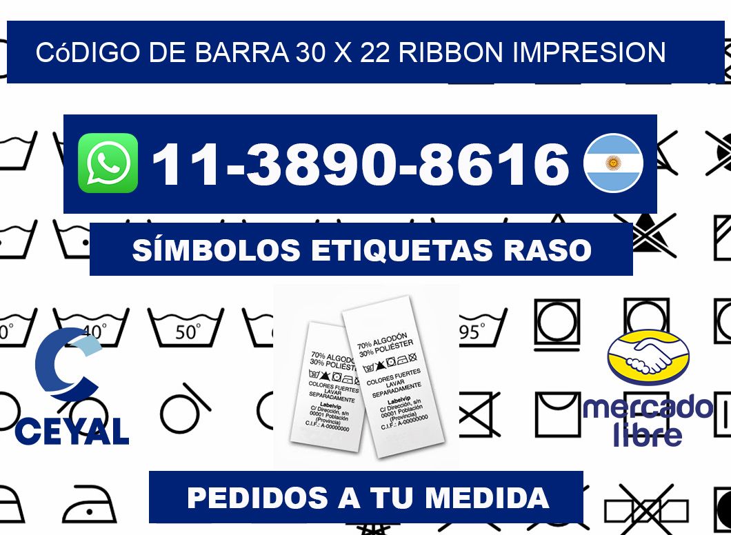 código de barra 30 x 22 ribbon impresion