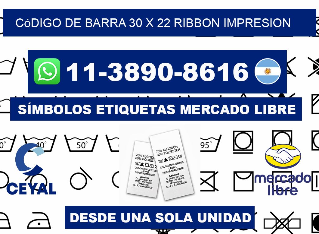 código de barra 30 x 22 ribbon impresion