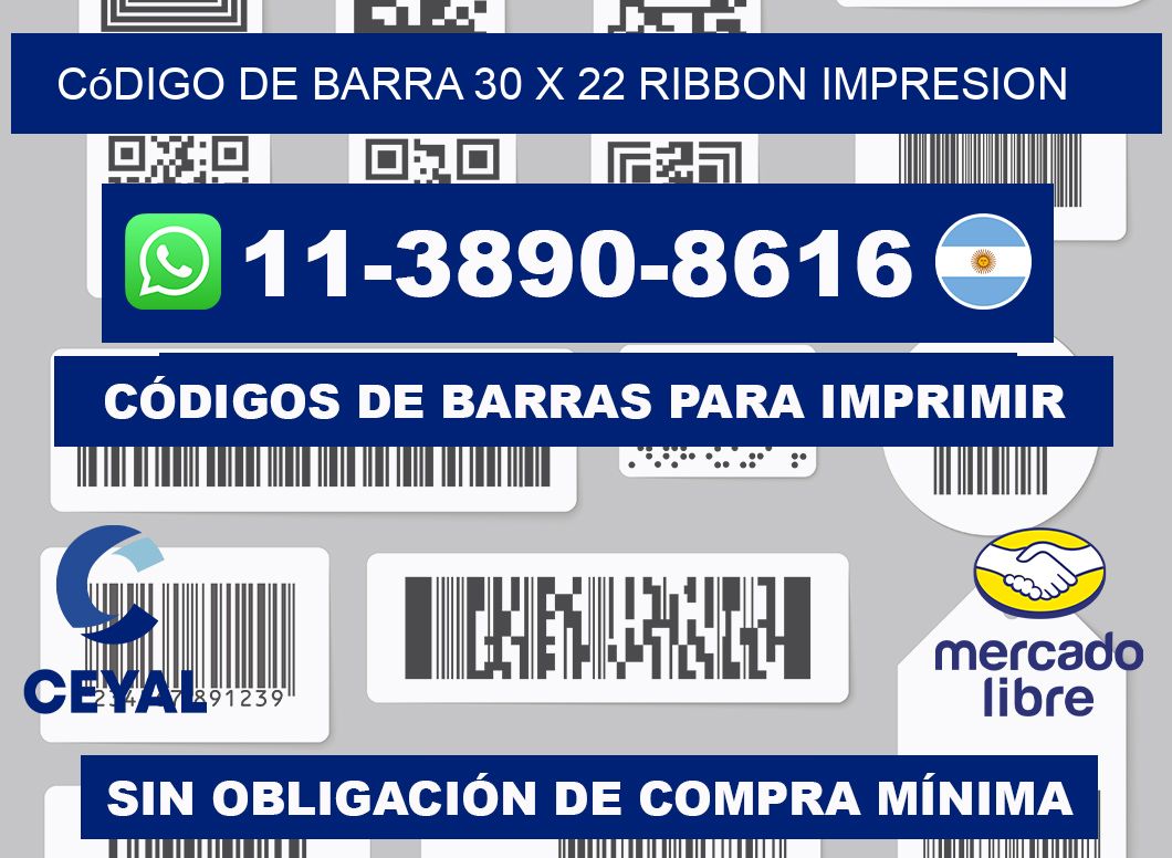 código de barra 30 x 22 ribbon impresion