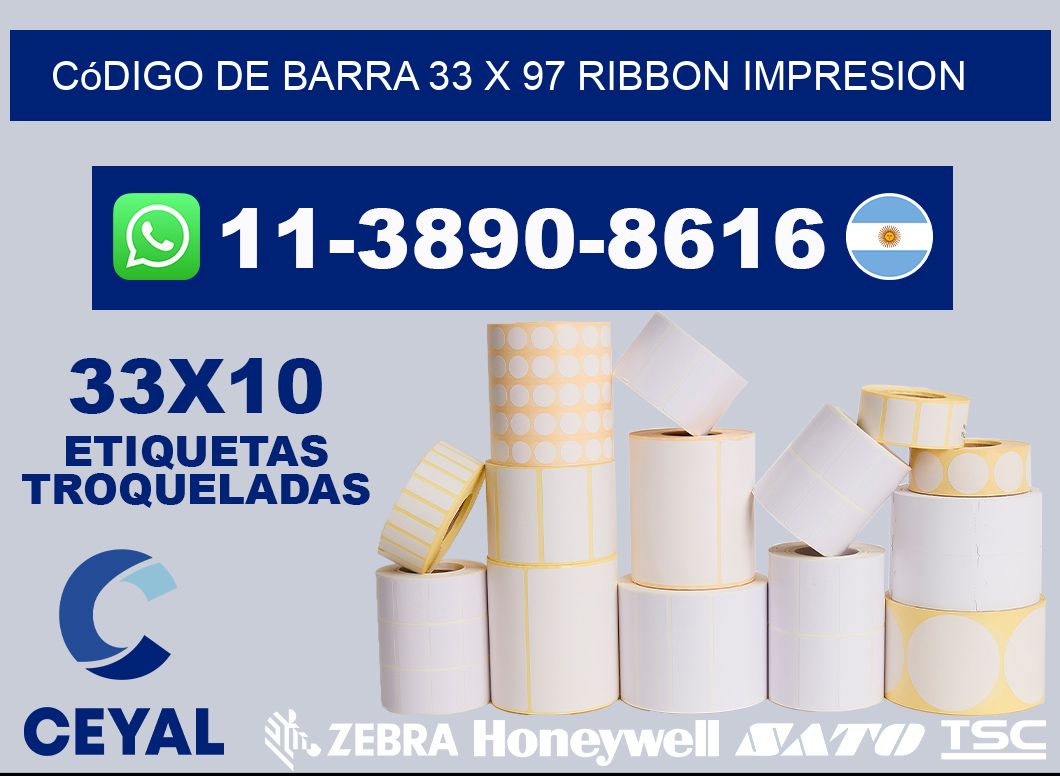 código de barra 33 x 97 ribbon impresion
