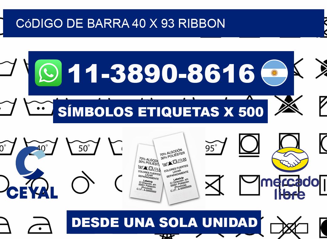 código de barra 40 x 93 ribbon