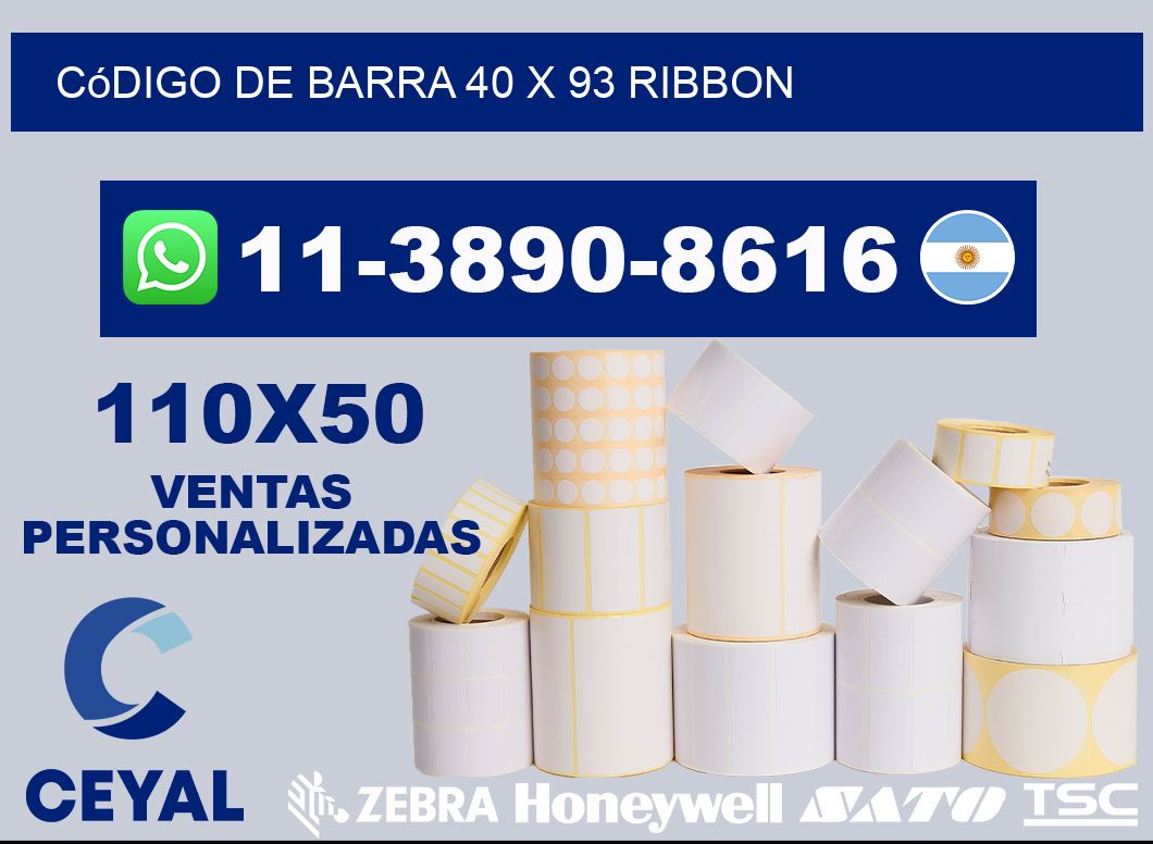 código de barra 40 x 93 ribbon