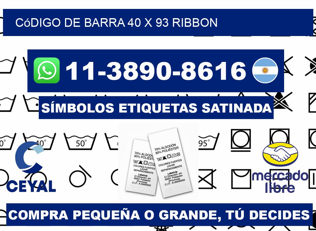 código de barra 40 x 93 ribbon