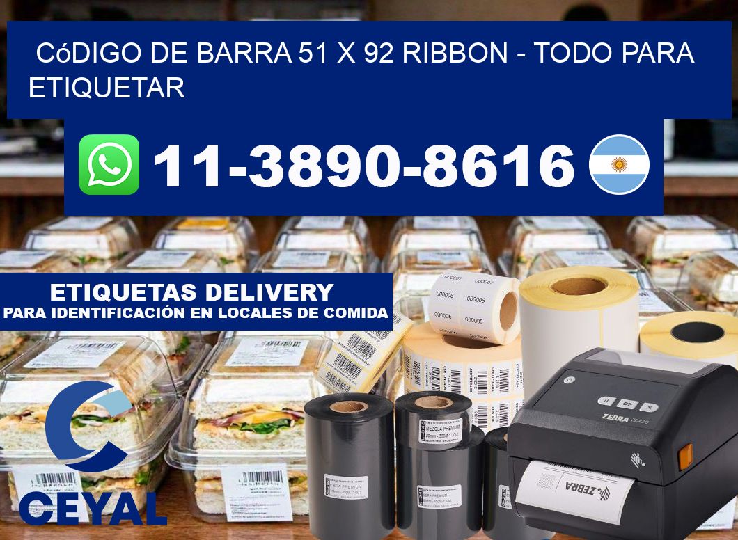 código de barra 51 x 92 ribbon - Todo para Etiquetar