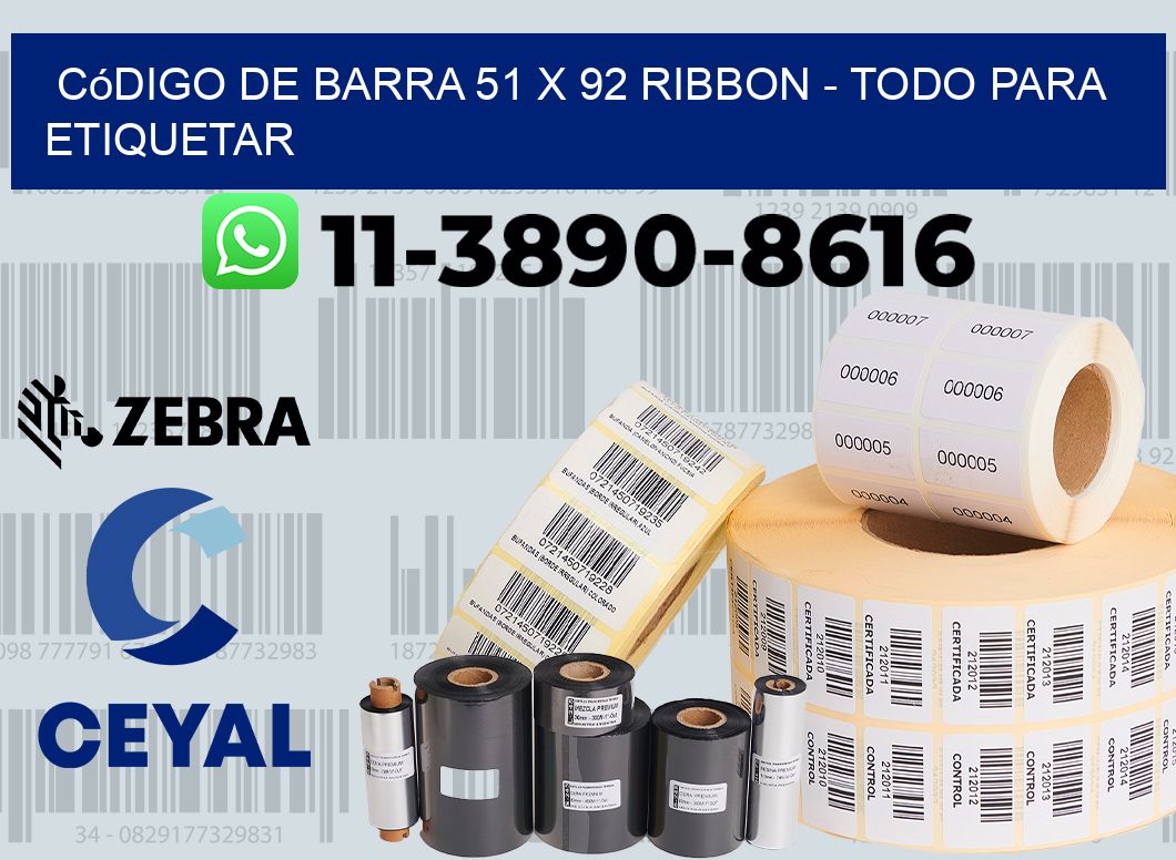 código de barra 51 x 92 ribbon - Todo para Etiquetar