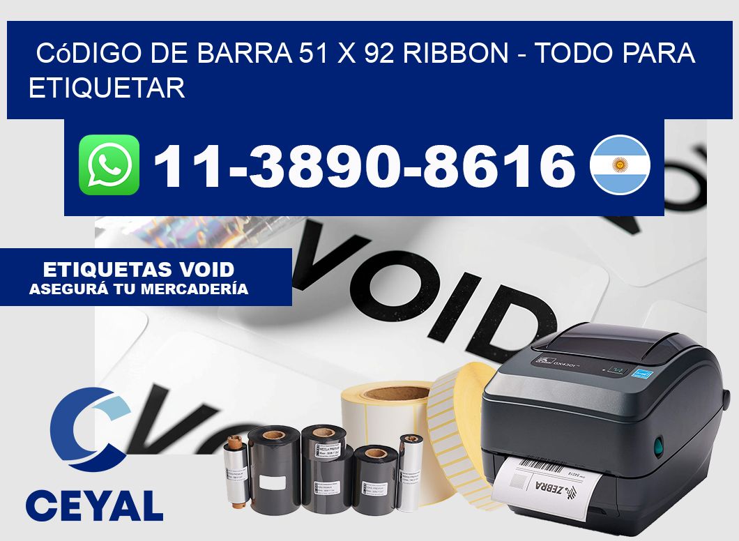 código de barra 51 x 92 ribbon - Todo para Etiquetar