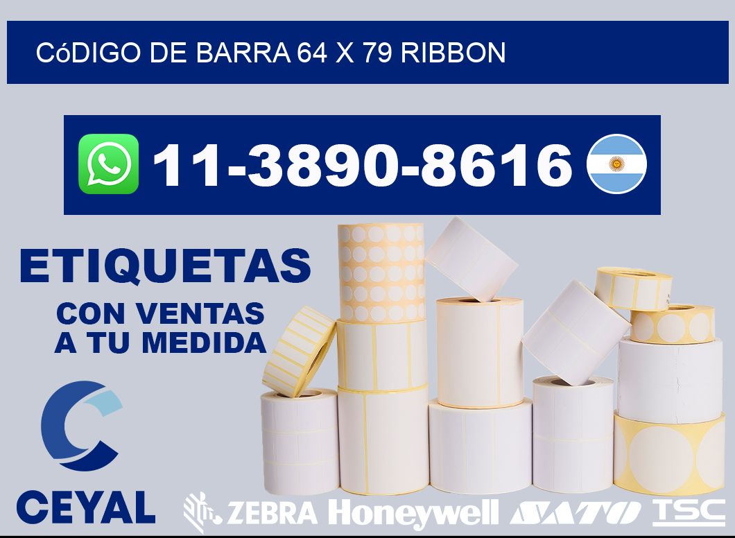 código de barra 64 x 79 ribbon