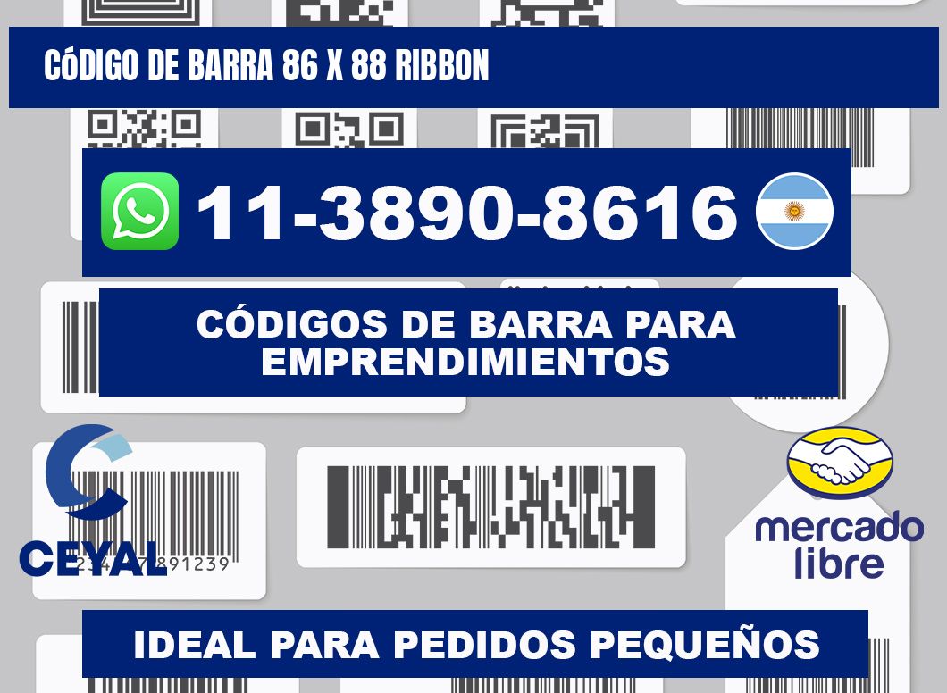 código de barra 86 x 88 ribbon
