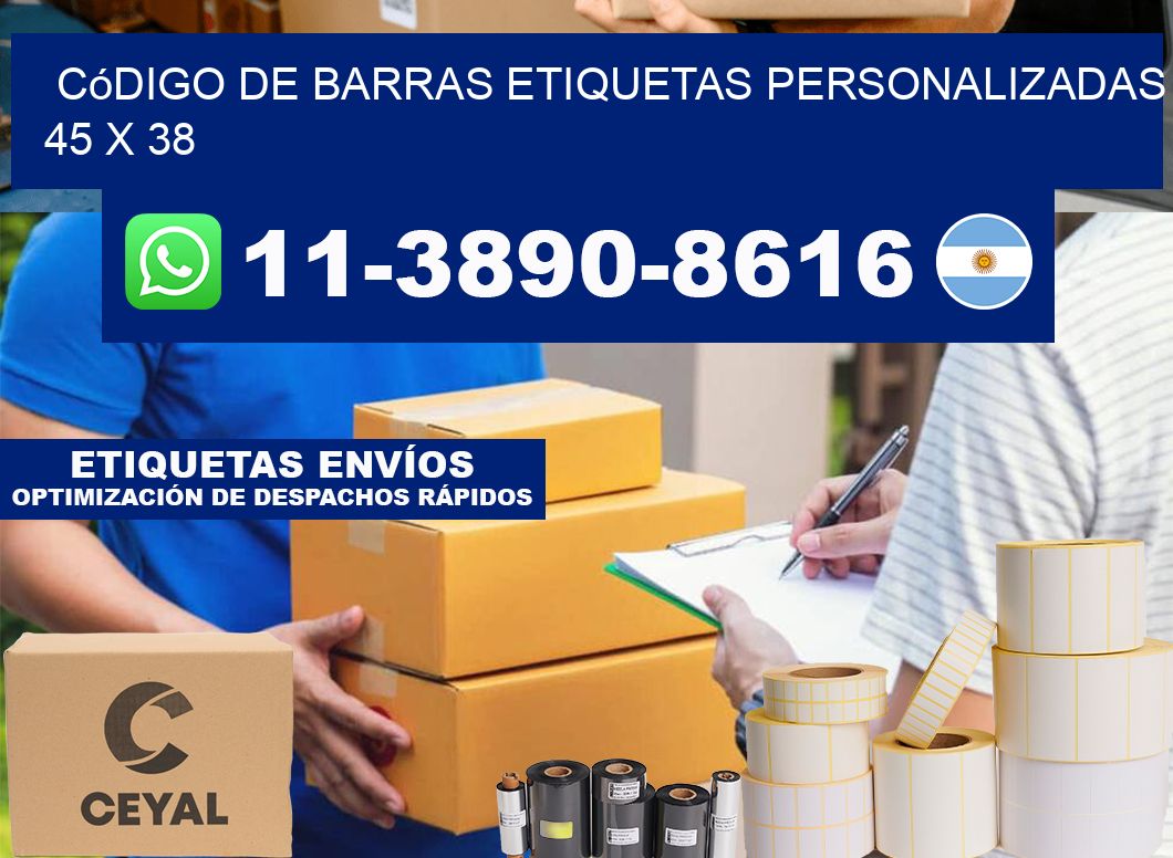 código de barras etiquetas personalizadas 45 x 38