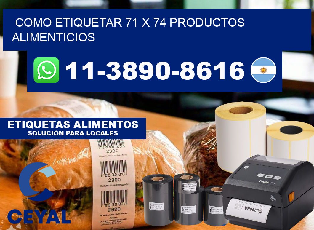 como etiquetar 71 x 74 productos alimenticios