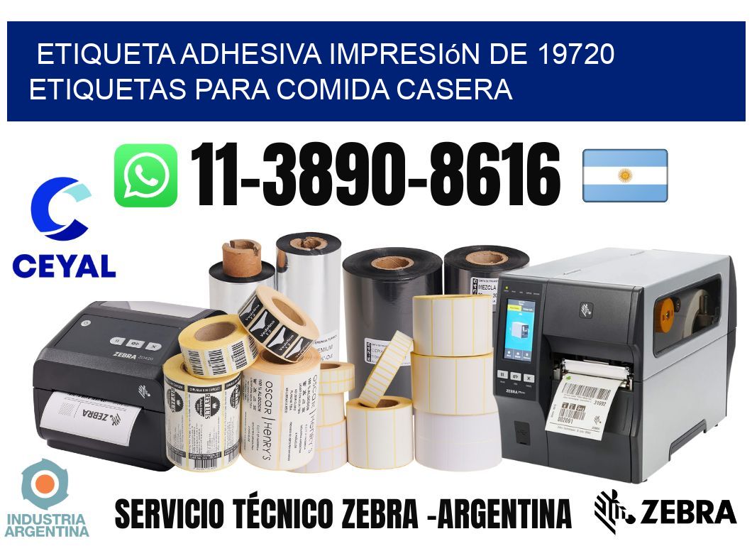 etiqueta adhesiva impresión de 19720 etiquetas para comida casera