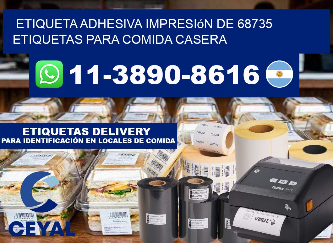 etiqueta adhesiva impresión de 68735 etiquetas para comida casera