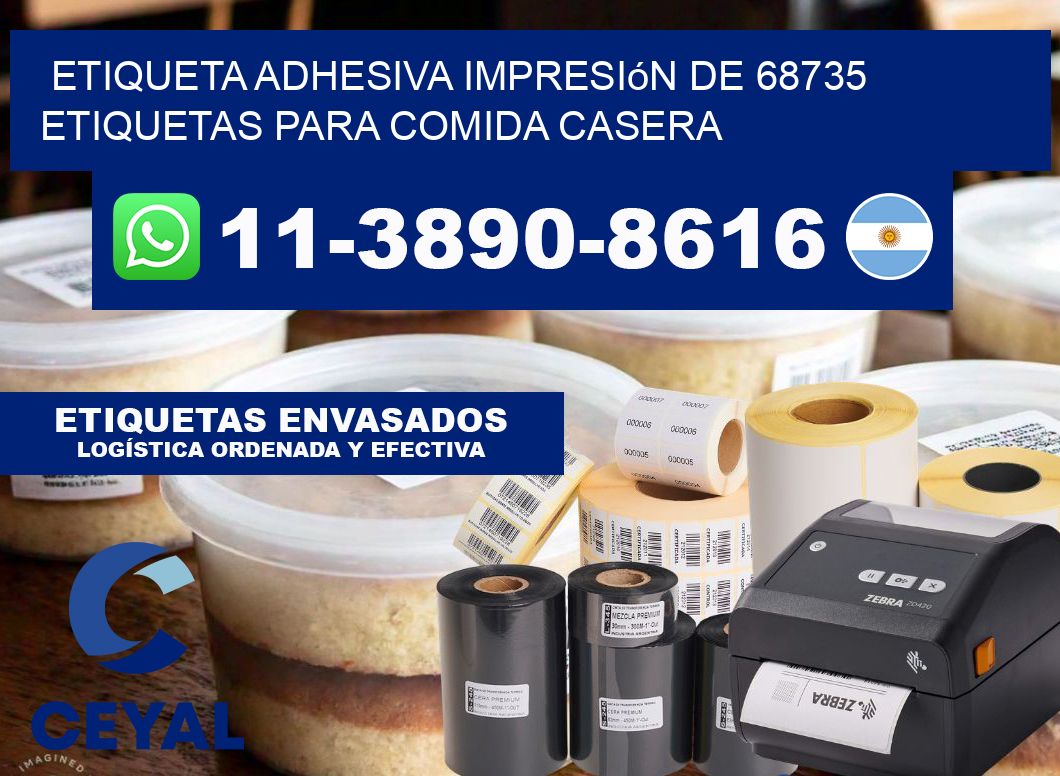 etiqueta adhesiva impresión de 68735 etiquetas para comida casera