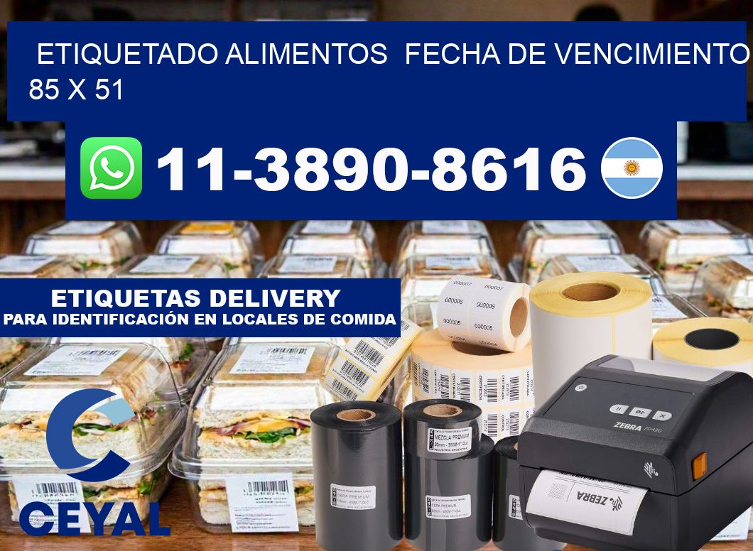 etiquetado alimentos  Fecha de vencimiento 85 x 51
