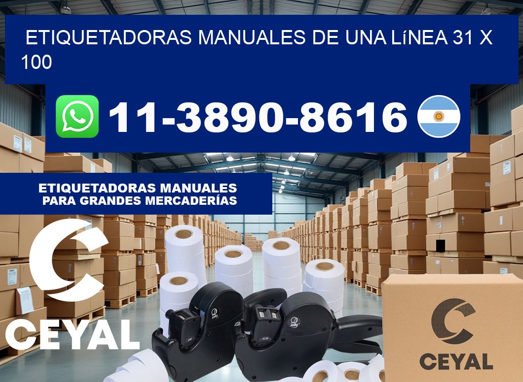 etiquetadoras manuales de una línea 31 x 100