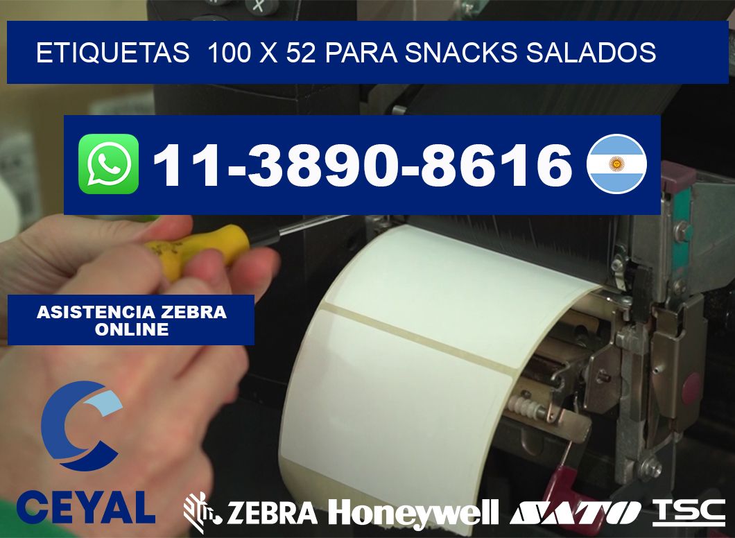 etiquetas 100 x 52 para Snacks salados