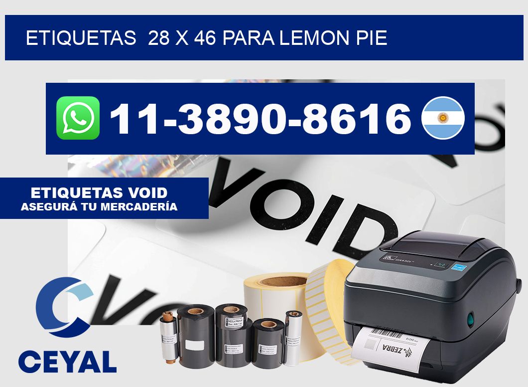 etiquetas 28 x 46 para Lemon pie