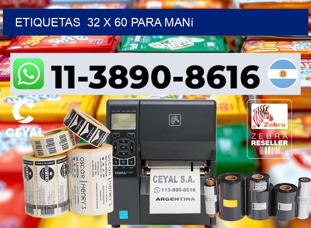 etiquetas  32 x 60 para Maní
