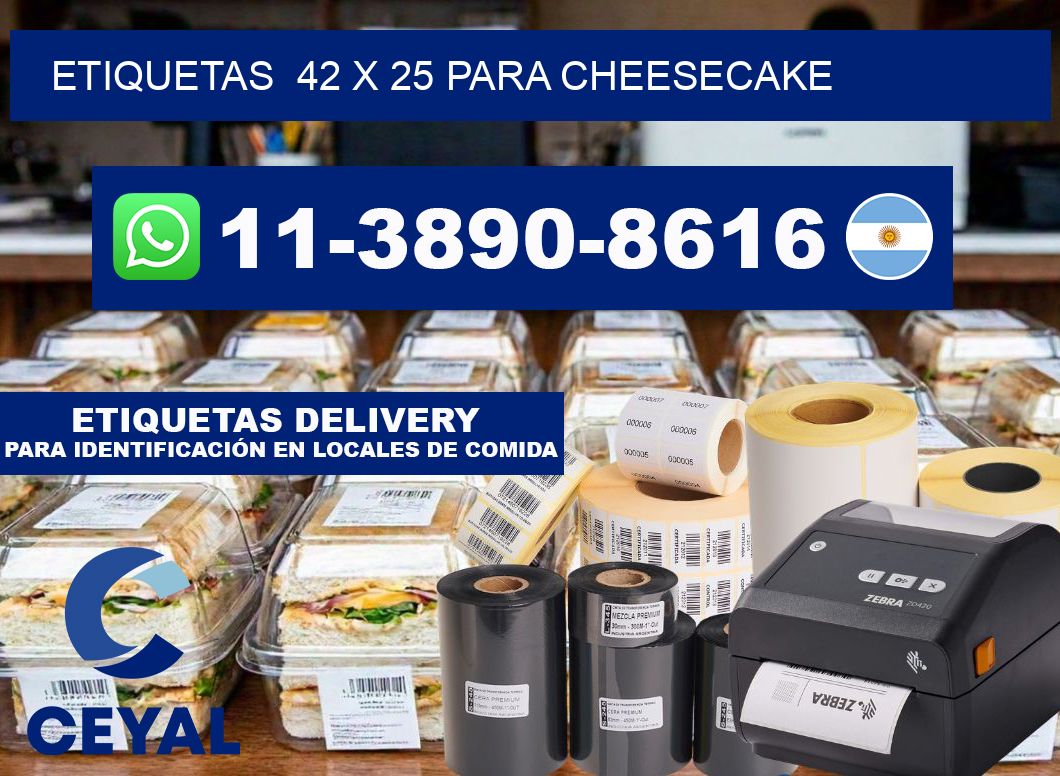 etiquetas  42 x 25 para Cheesecake