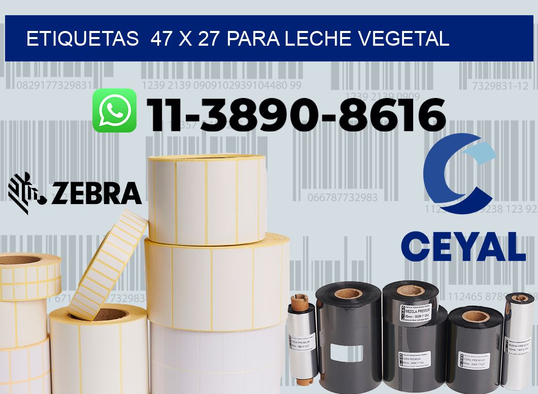 etiquetas 47 x 27 para Leche vegetal