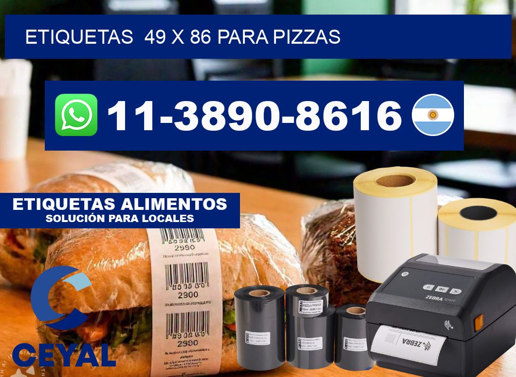 etiquetas 49 x 86 para Pizzas