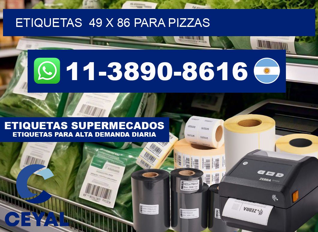 etiquetas 49 x 86 para Pizzas