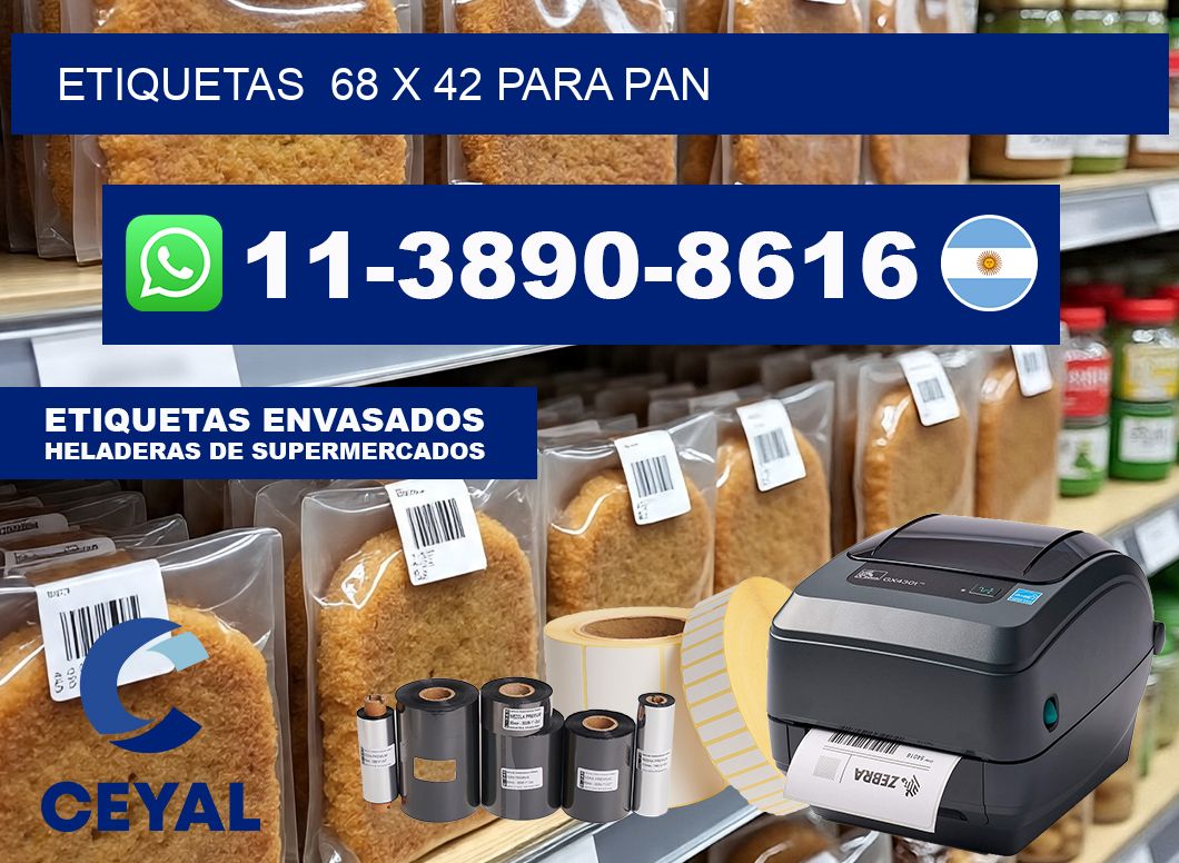 etiquetas  68 x 42 para Pan
