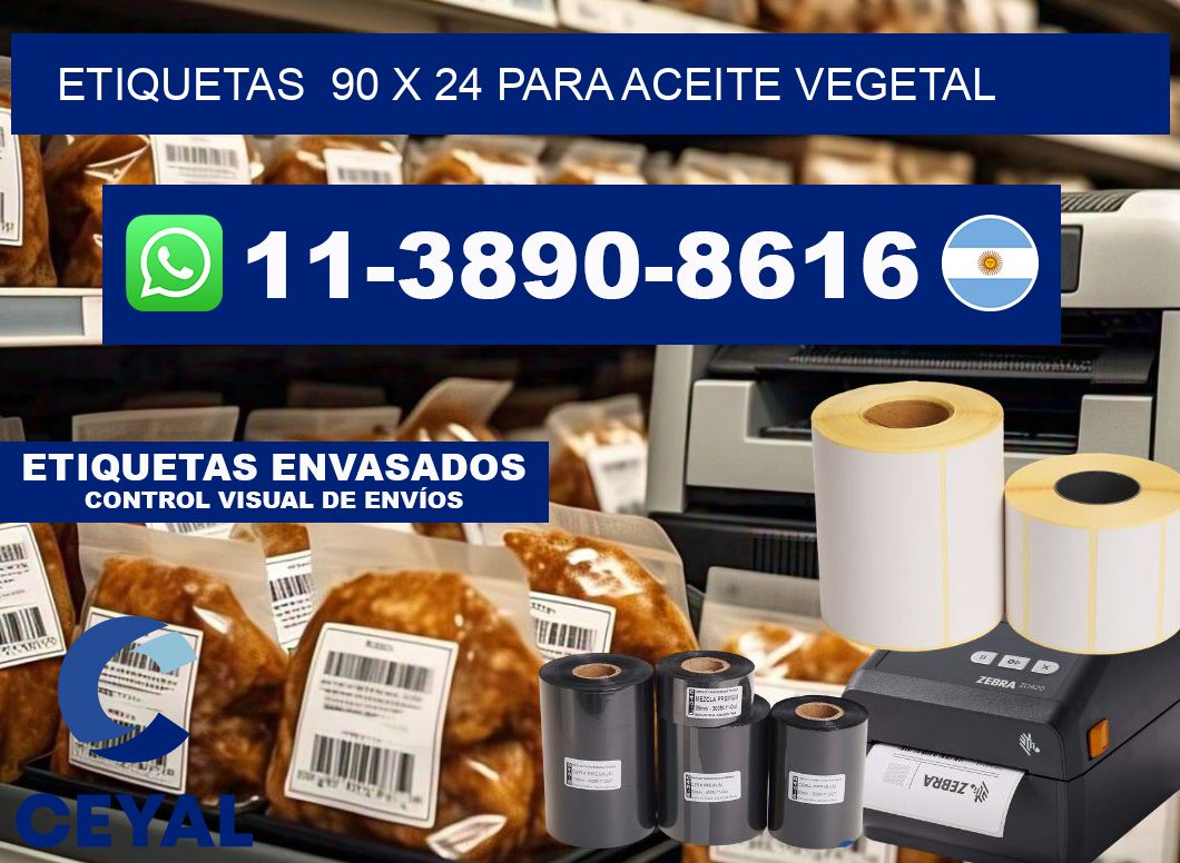 etiquetas 90 x 24 para Aceite vegetal