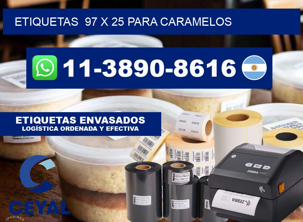 etiquetas  97 x 25 para Caramelos