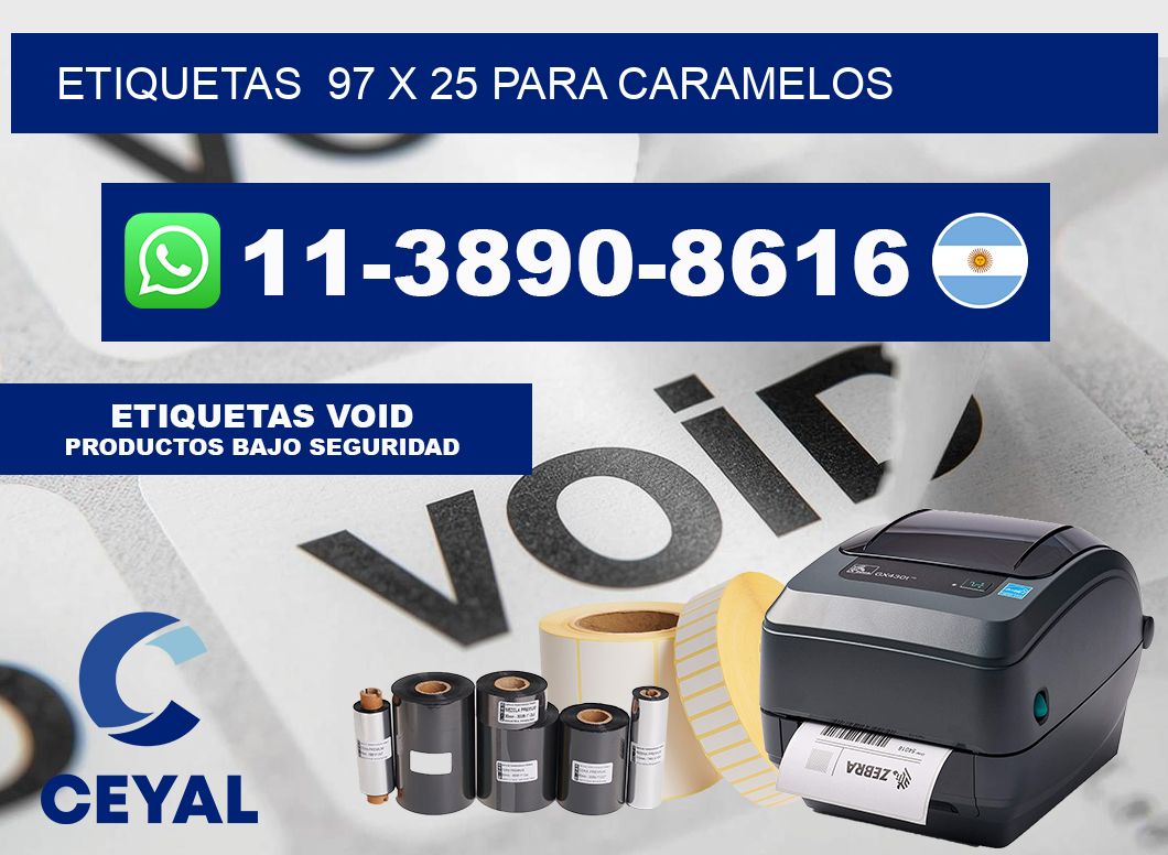 etiquetas  97 x 25 para Caramelos