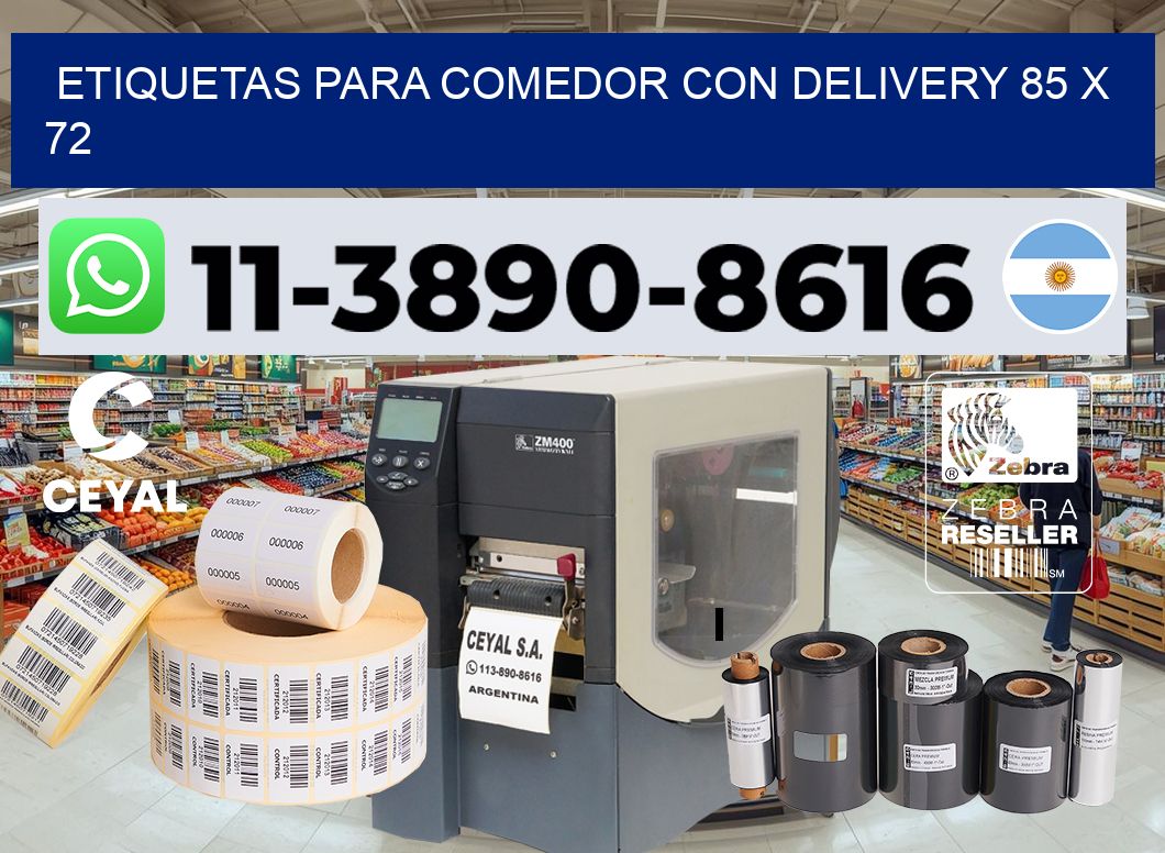 etiquetas para Comedor con delivery 85 x 72