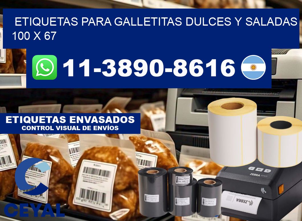 etiquetas para Galletitas dulces y saladas 100 x 67