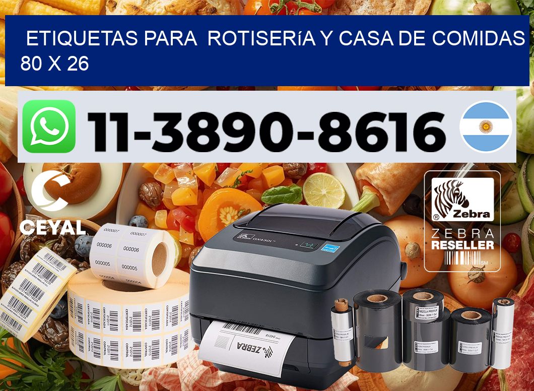 etiquetas para  Rotisería y casa de comidas 80 x 26