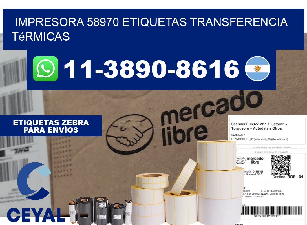 impresora 58970 etiquetas transferencia térmicas