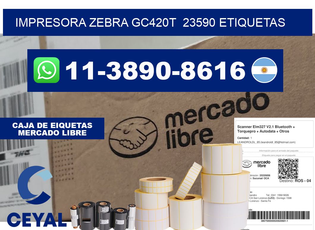 impresora zebra gc420t 23590 etiquetas