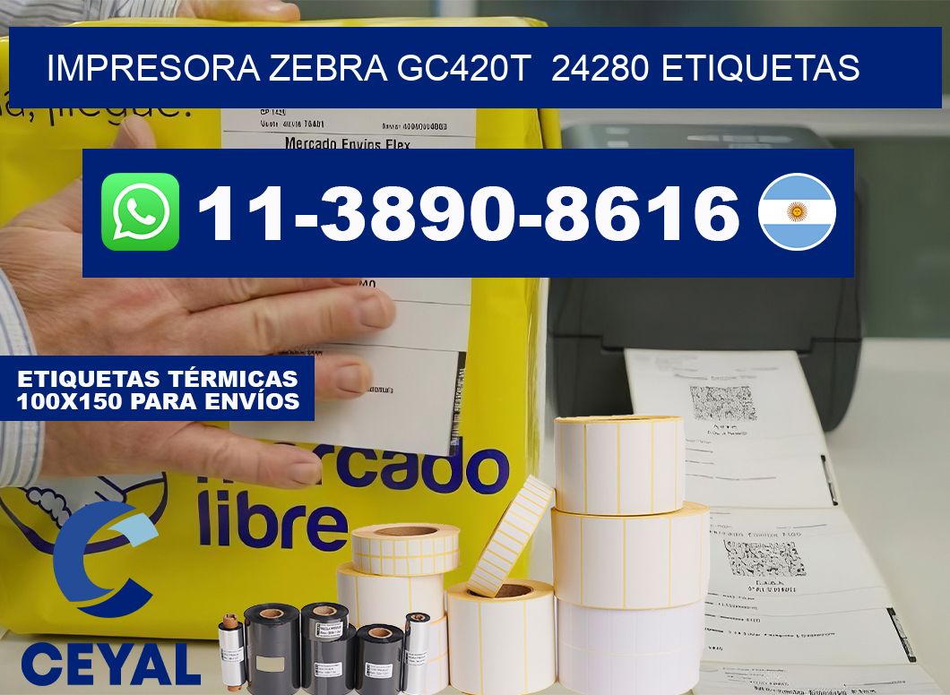 impresora zebra gc420t  24280 etiquetas