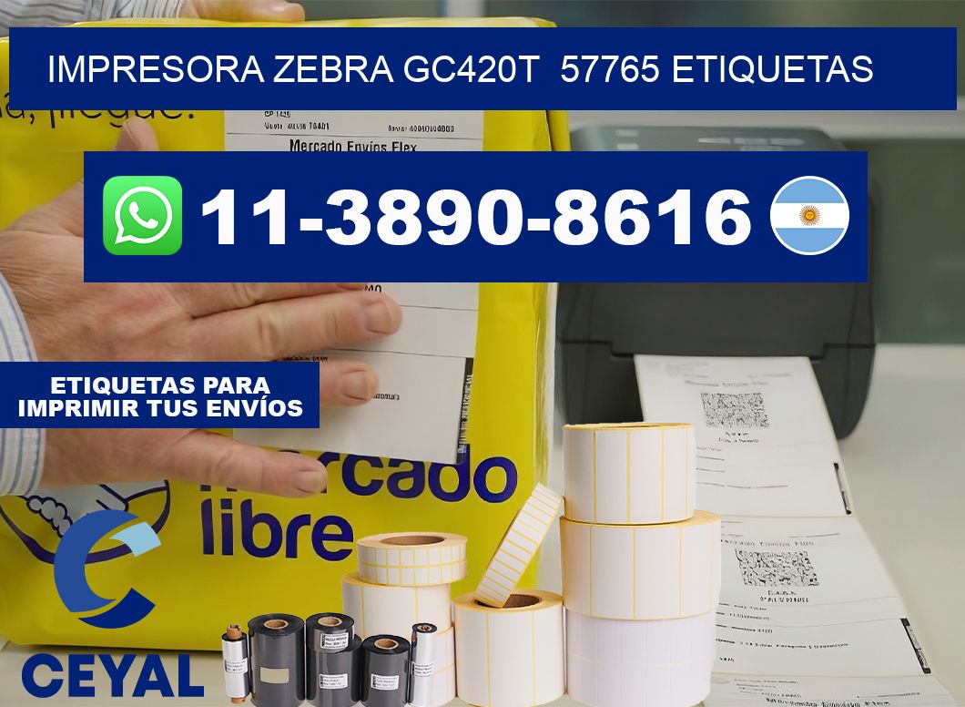 impresora zebra gc420t  57765 etiquetas